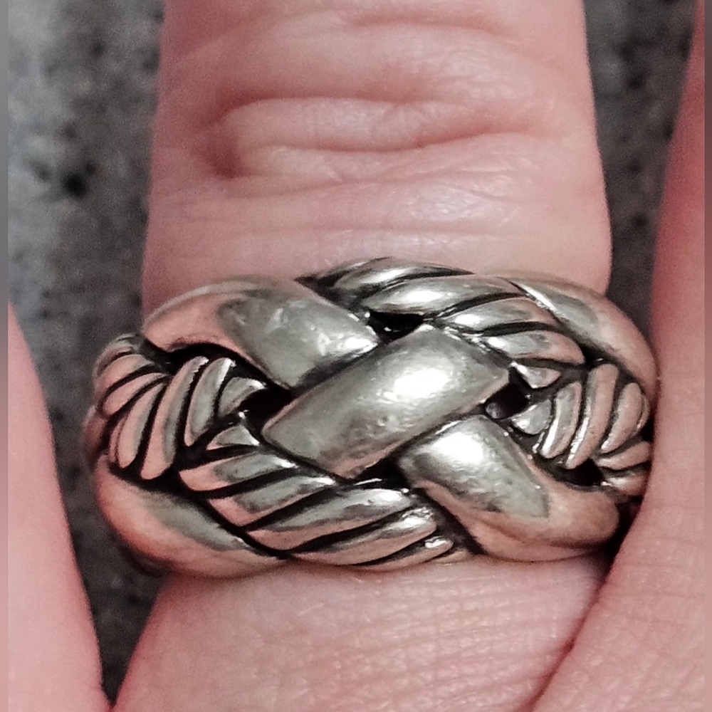 Vintage David Yurman 925 Sterling Silver Woven Cable Dome Ring, Women's Size 9
